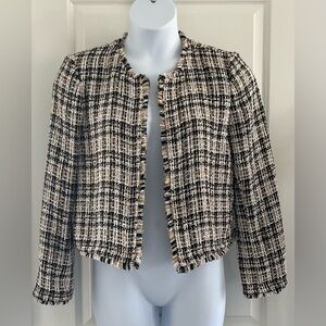 Calvin Klein Fringe Trim Tweed Blazer.
Size 12.
